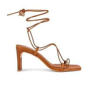 ALOHAS Tan Lace-Up Strappy High Heel Sandals